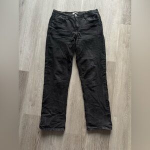 Elastic Waist Black Straightleg Denim Jeans Angels Forever Young
